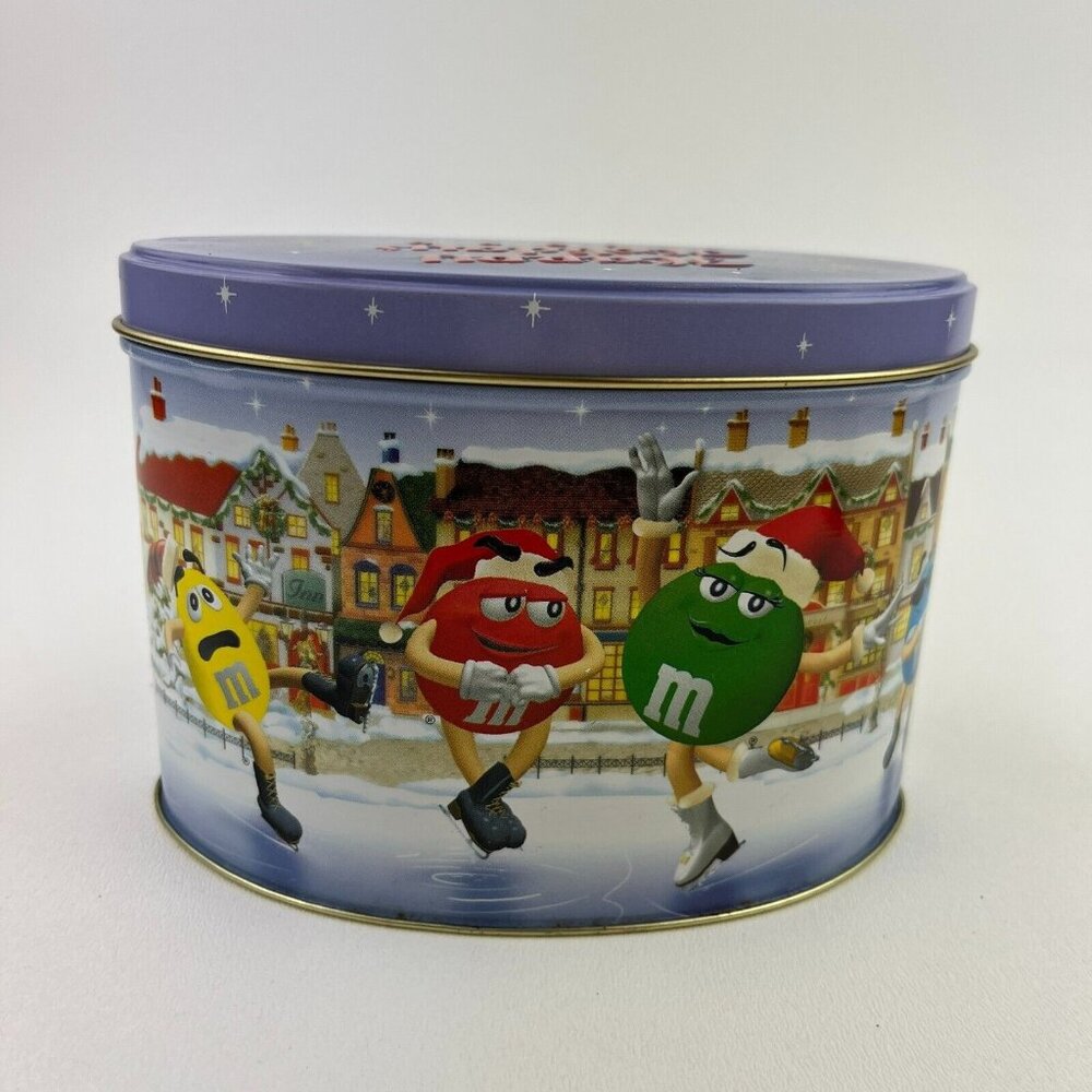M&M's Collector Tin Vintage 1999 Christmas Ice Skating Limited Edition